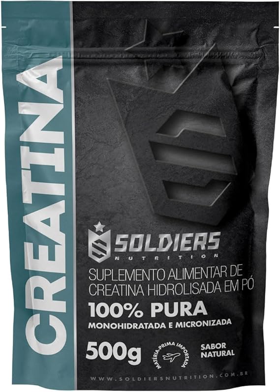 Creatina Monohidratada 500g - 100% Pura Importada - Soldiers Nutrition